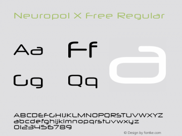 Neuropol X Free Regular Version 2.500 2004 Font Sample