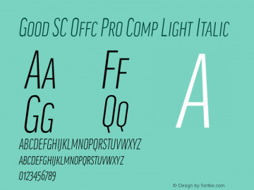 Good SC Offc Pro Comp Light Italic Version 7.504; 2014; Build 1020图片样张