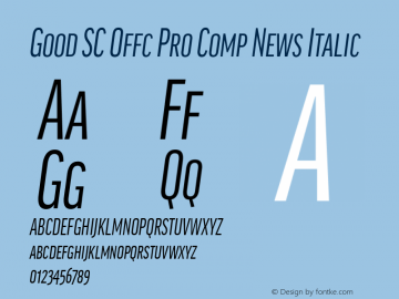 Good SC Offc Pro Comp News Italic Version 7.504; 2014; Build 1020图片样张