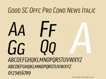 Good SC Offc Pro Cond News Italic Version 7.504; 2010; Build 1022图片样张