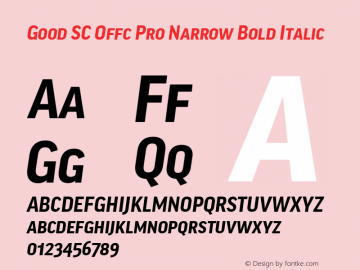 Good SC Offc Pro Narr Bold Italic Version 7.504; 2014; Build 1020图片样张