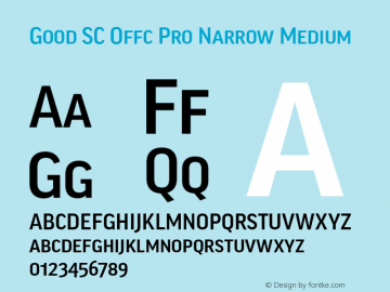 Good SC Offc Pro Narr Medium Version 7.504; 2014; Build 1020图片样张
