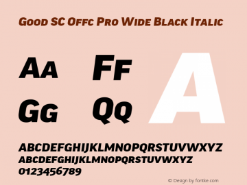 Good SC Offc Pro Wide Black Italic Version 7.504; 2010; Build 1021图片样张