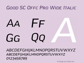 Good SC Offc Pro Wide Italic Version 7.504; 2014; Build 1020图片样张