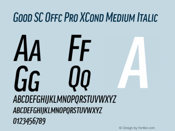 Good SC Offc Pro XCond Medium Italic Version 7.504; 2014; Build 1020图片样张