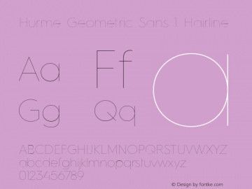 HurmeGeometricSans1 Hairline Version 1.001图片样张