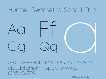 HurmeGeometricSans1 Thin Version 1.001图片样张