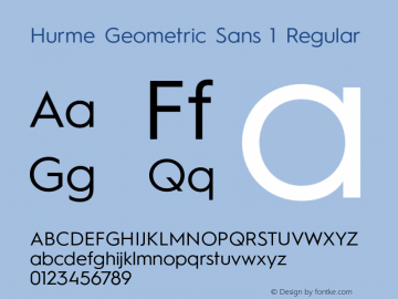 HurmeGeometricSans1 Regular Version 1.001图片样张