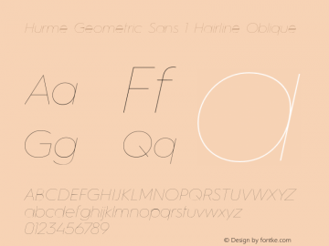 HurmeGeometricSans1 HairlineObl Version 1.001图片样张