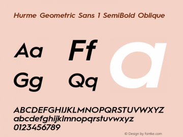 HurmeGeometricSans1 SemiBoldObl Version 1.001图片样张