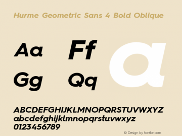 HurmeGeometricSans4 BoldObl Version 1.001图片样张