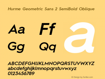 HurmeGeometricSans2 SemiBoldObl Version 1.001图片样张