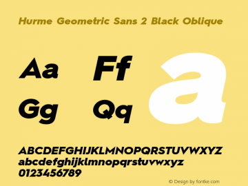 HurmeGeometricSans2 BlackObl Version 1.001图片样张