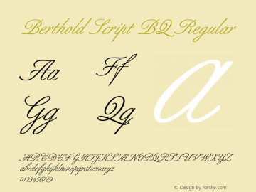 Berthold Script BQ Regular 001.000 Font Sample