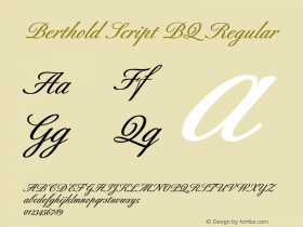 Berthold Script BQ Regular 001.000 Font Sample