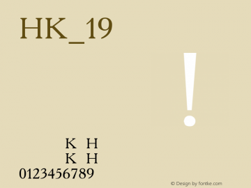 NK_19 Regular Version 1.00 2004 initial release Font Sample