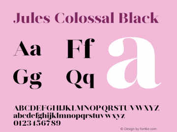 Jules Colossal Black Version 1.001;PS 001.001;hotconv 1.0.70;makeotf.lib2.5.58329图片样张