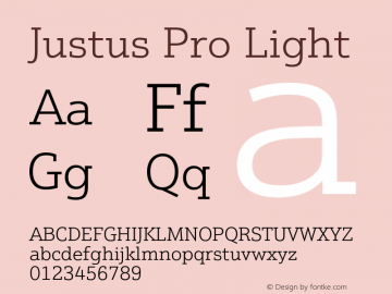 JustusPro-Light Version 1.000;PS 1.00;hotconv 1.0.57;makeotf.lib2.0.21895图片样张