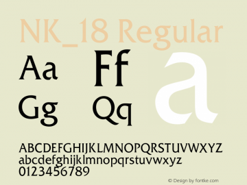 NK_18 Regular OTF 1.000;PS 001.000;Core 1.0.29 Font Sample