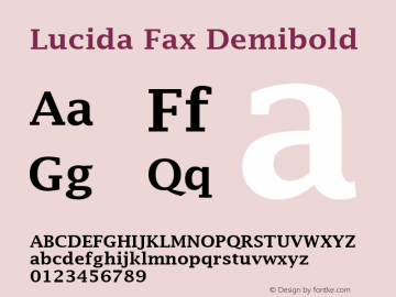 Lucida Fax Demibold Version 1.51图片样张