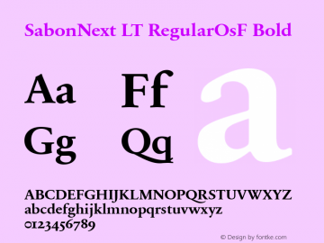 SabonNext LT Bold Old Style Figures Version 1.02;2005图片样张