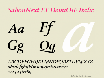 SabonNext LT Demi Italic Old Style Figures Version 1.02;2005图片样张