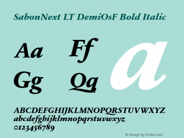 SabonNext LT Extra Bold Italic Old Style Figures Version 1.02;2005图片样张