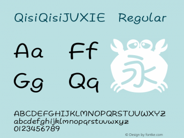 QisiQisiJVXIE Regular Version 1.00 Font Sample