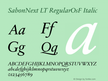 SabonNext LT Italic Old Style Figures Version 1.02;2005图片样张