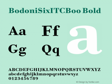 Bodoni Six ITC Bold Version 2.0图片样张