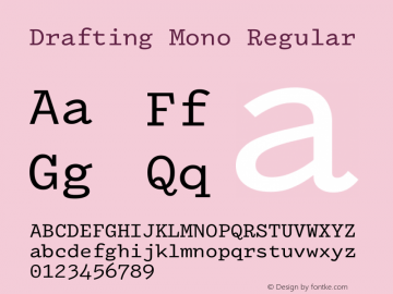 Drafting Mono Regular Version 1.100图片样张