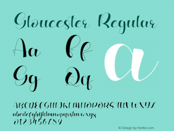 Gloucester Version 1.004;Fontself Maker 3.5.7图片样张