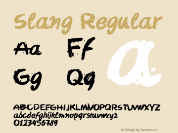 Slang Regular Version 001.000 Font Sample