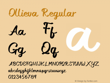 Ollieva Version 1.00;November 12, 2021;FontCreator 13.0.0.2683 64-bit图片样张