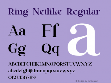 Ring Netlike Version 1.00;August 11, 2021;FontCreator 13.0.0.2683 64-bit图片样张
