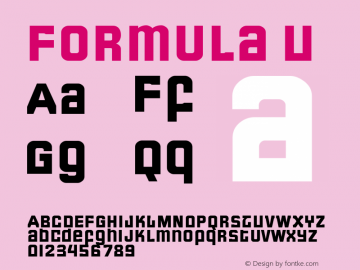 Formula U Macromedia Fontographer 4.1.5 6/15/04图片样张