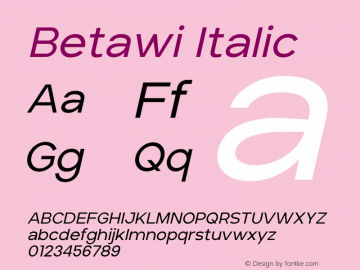 Betawi Italic Version 1.00图片样张