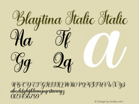 BlaytinaItalic-Italic Version 1.000图片样张