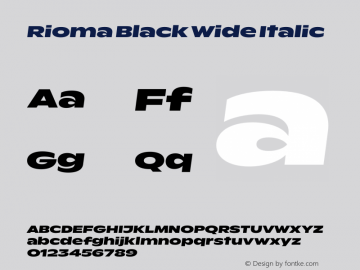 Rioma Black Wide Italic Version 1.000图片样张