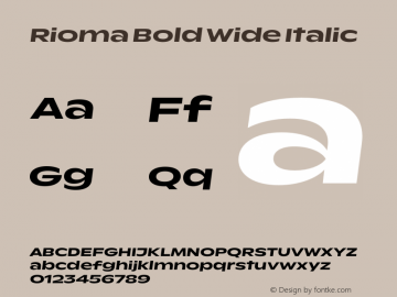 Rioma Bold Wide Italic Version 1.000图片样张