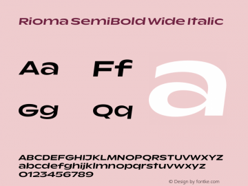 Rioma SemiBold Wide Italic Version 1.000图片样张