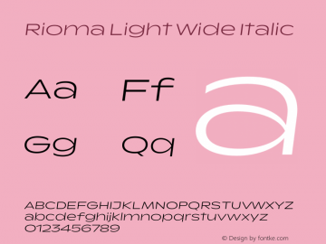 Rioma Light Wide Italic Version 1.000图片样张