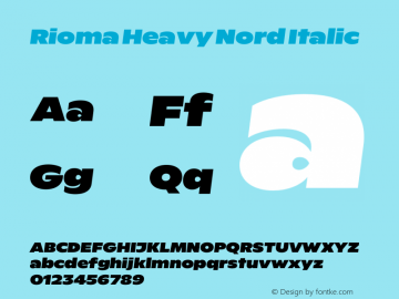 Rioma Heavy Nord Italic Version 1.000图片样张