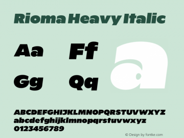 Rioma Heavy Italic Version 1.000图片样张