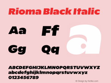 Rioma Black Italic Version 1.000图片样张