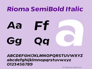 Rioma SemiBold Italic Version 1.000图片样张