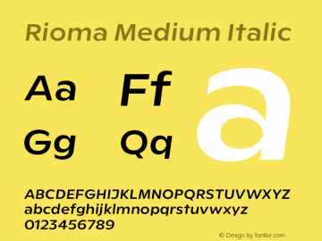 Rioma Medium Italic Version 1.000图片样张