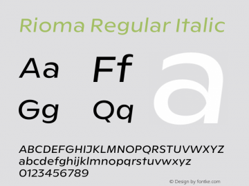 Rioma Regular Italic Version 1.000图片样张
