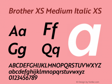 BrotherXS-MediumItalicXS 1.000图片样张