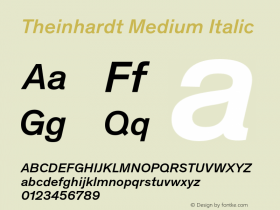 Theinhardt-MediumItalic Version 4.002; build 0013图片样张